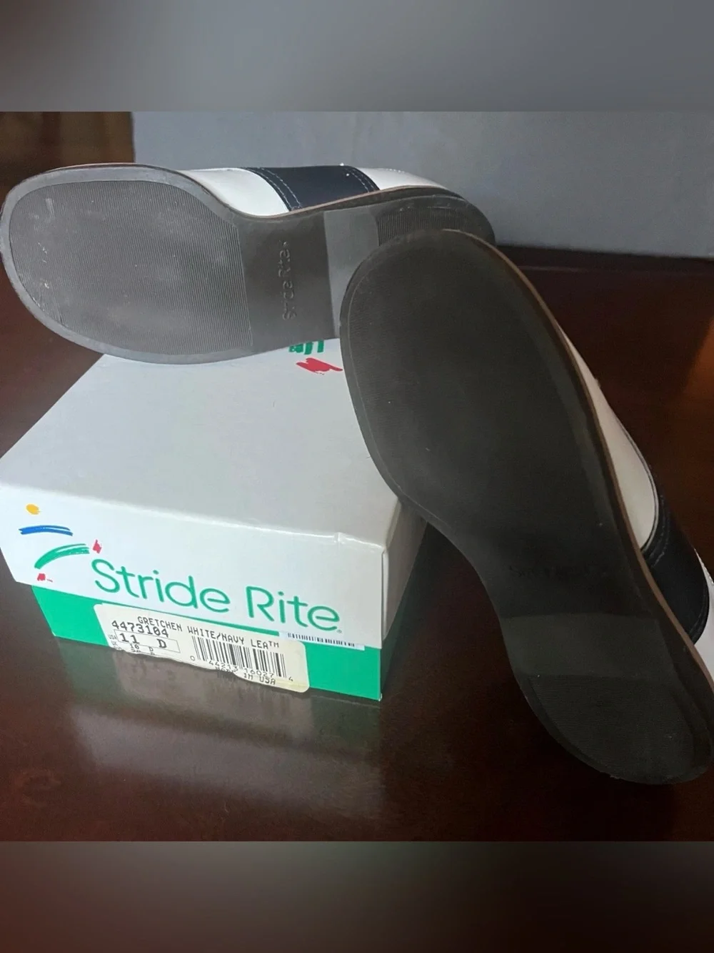 Stride Rite - Navy/White Leather Shoes Size Youth 11 D